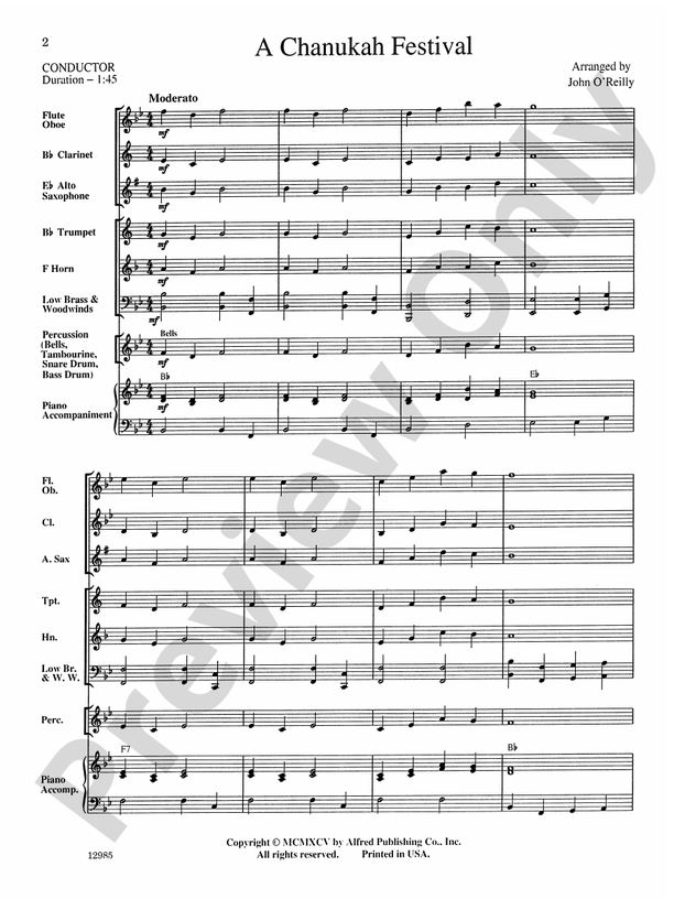 A Chanukah Festival - Concert Band Conductor Score & Parts (Digital Download)