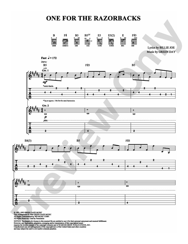 One for the Razorbacks - Guitar TAB (Digital Download)