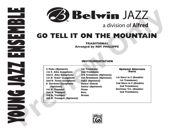 Go Tell It on the Mountain (Grade 2) - Jazz Ensemble Conductor Score & Parts (Digital Download)