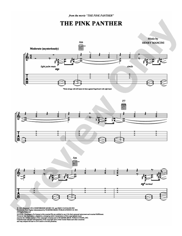 The Pink Panther - Guitar TAB (Digital Download)