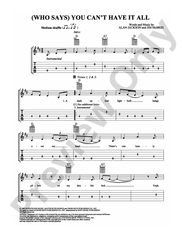 (Who Says) You Can't Have It All - Easy Guitar (Digital Download)