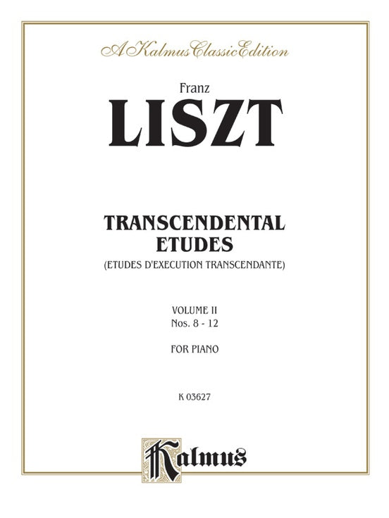 Liszt - Transcendental Etudes (Volume II) - Piano Solo (Digital Download)