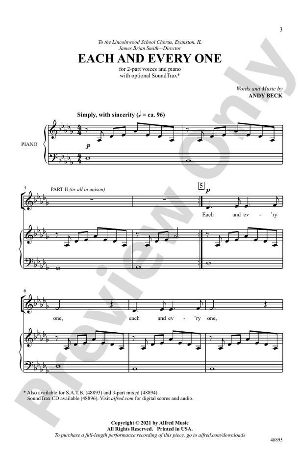 Each and Every One – 2-Part Choral Octavo (Digital Download)