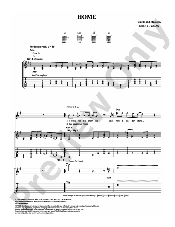 Home - Sheryl Crow - Guitar TAB (Digital Download)