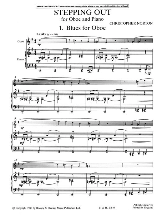 Stepping Out - Christopher Norton - Oboe Boosey & Hawkes