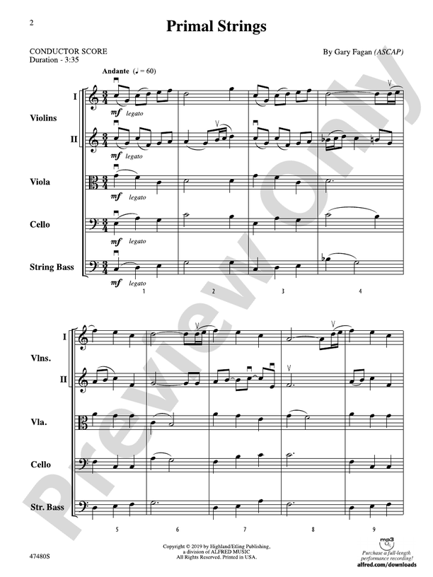 Primal Strings - String Orchestra Conductor Score & Parts (Digital Download)