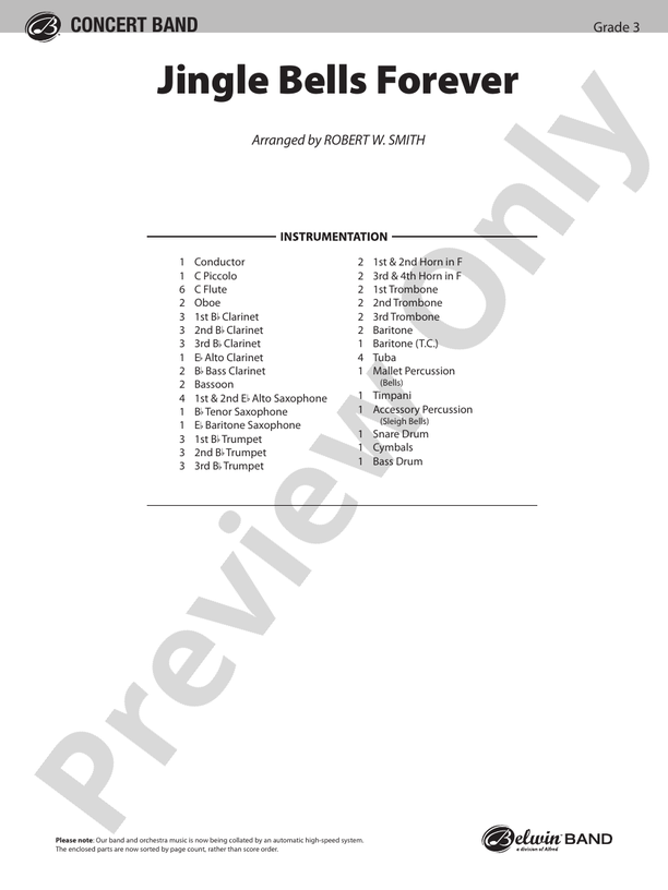 Jingle Bells Forever (Concert March) - Concert Band Conductor Score & Parts (Digital Download)