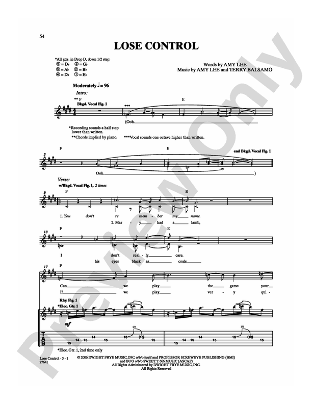 Lose Control - Guitar TAB (Digital Download)
