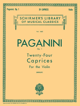 Paganini - 24 Caprices Op1 - Violin/Piano Accompaniment Schirmer 50260840