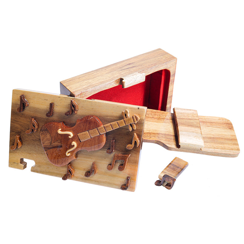 Lacquered Secrets Box Violin & Notes