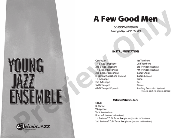 A Few Good Men (Grade 2) - Jazz Ensemble Conductor Score & Parts(Digital Download)