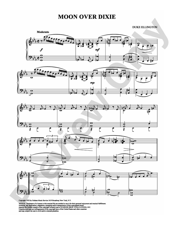 Moon Over Dixie - Piano (Digital Download)