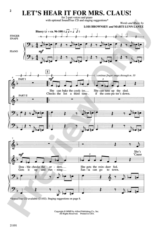 Let's Hear It for Mrs. Claus! – 2-Part Choral Octavo (Digital Download)