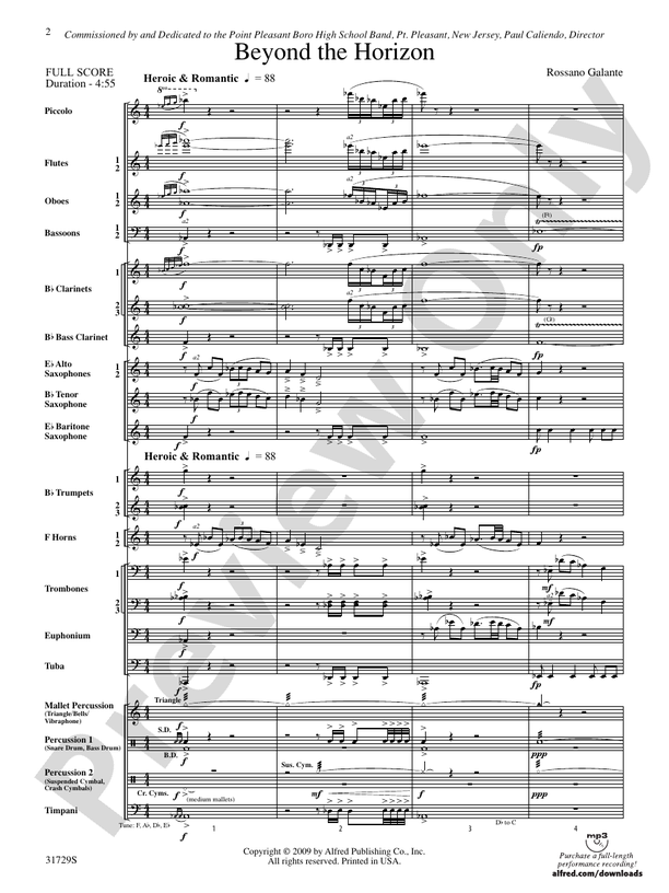 Beyond the Horizon - Concert Band Conductor Score & Parts (Digital Download)