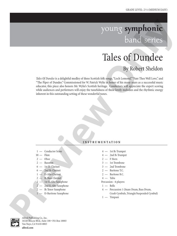 Tales of Dundee - Concert Band Conductor Score & Parts (Digital Download)