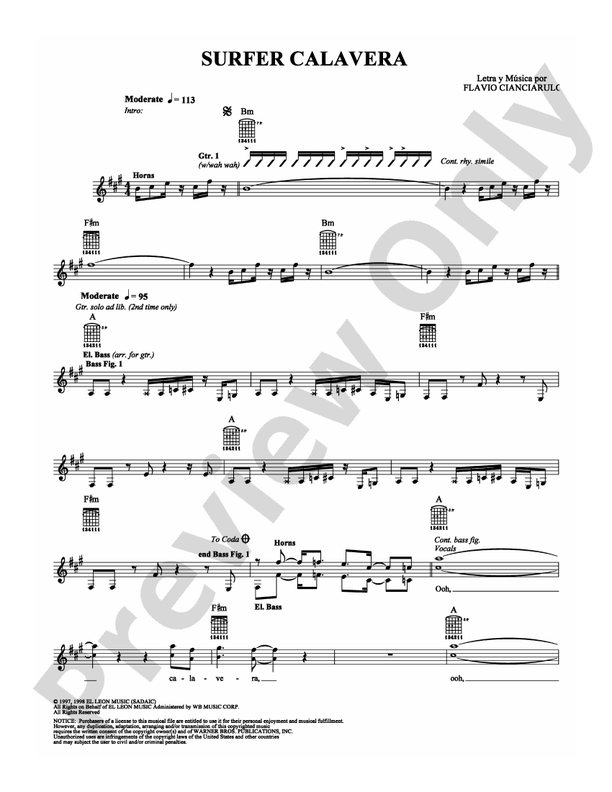 Surfer Calavera - Guitar TAB (Digital Download)