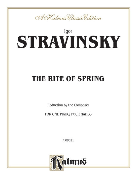 Stravinsky - Rite of Spring - 1 Piano, 4 Hands (Digital Download)