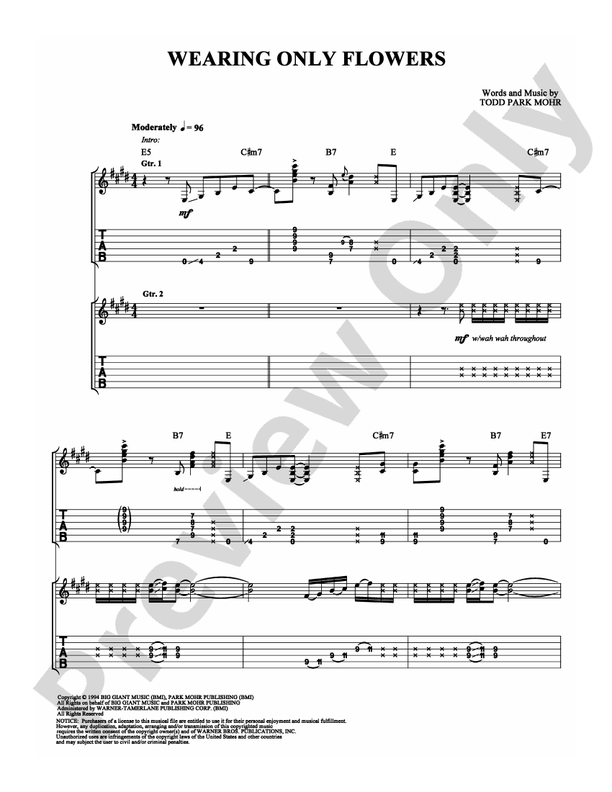 Wearing Only Flowers - Guitar TAB (Digital Download)