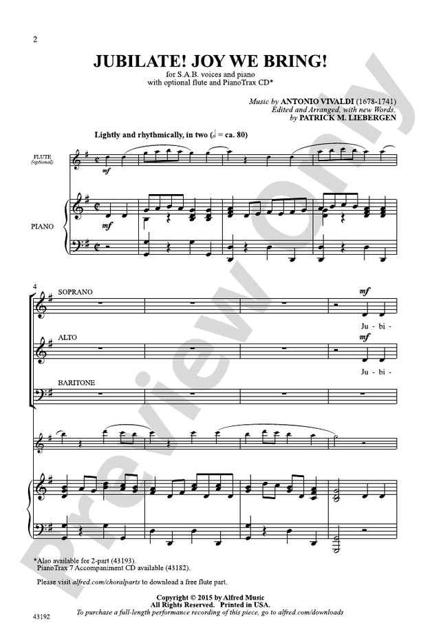 Jubilate! Joy We Bring! – Choral 3 Part Mixed/SAB Choral Octavo (Digital Download)