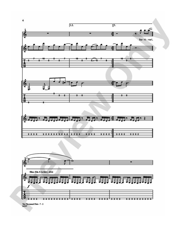 Ten Thousand Fists - Guitar TAB (Digital Download)