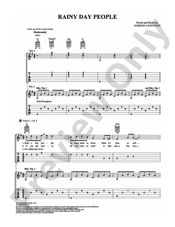 Rainy Day People - Easy Guitar (Digital Download)