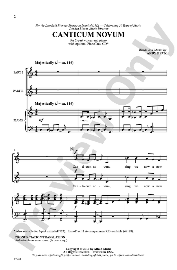 Canticum Novum – 2-Part Choral Octavo (Digital Download)