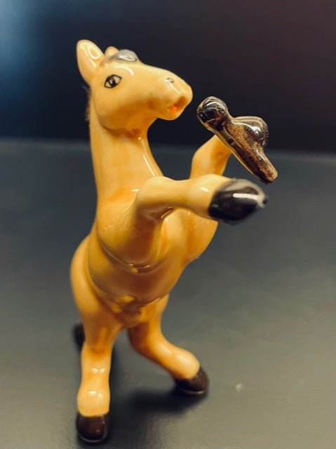 Horse Singing with Microphone Porcelain Figurine