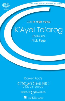 K'ayal Ta'arog - CME In High Voice - Nick Page - SSAA Boosey & Hawkes Octavo