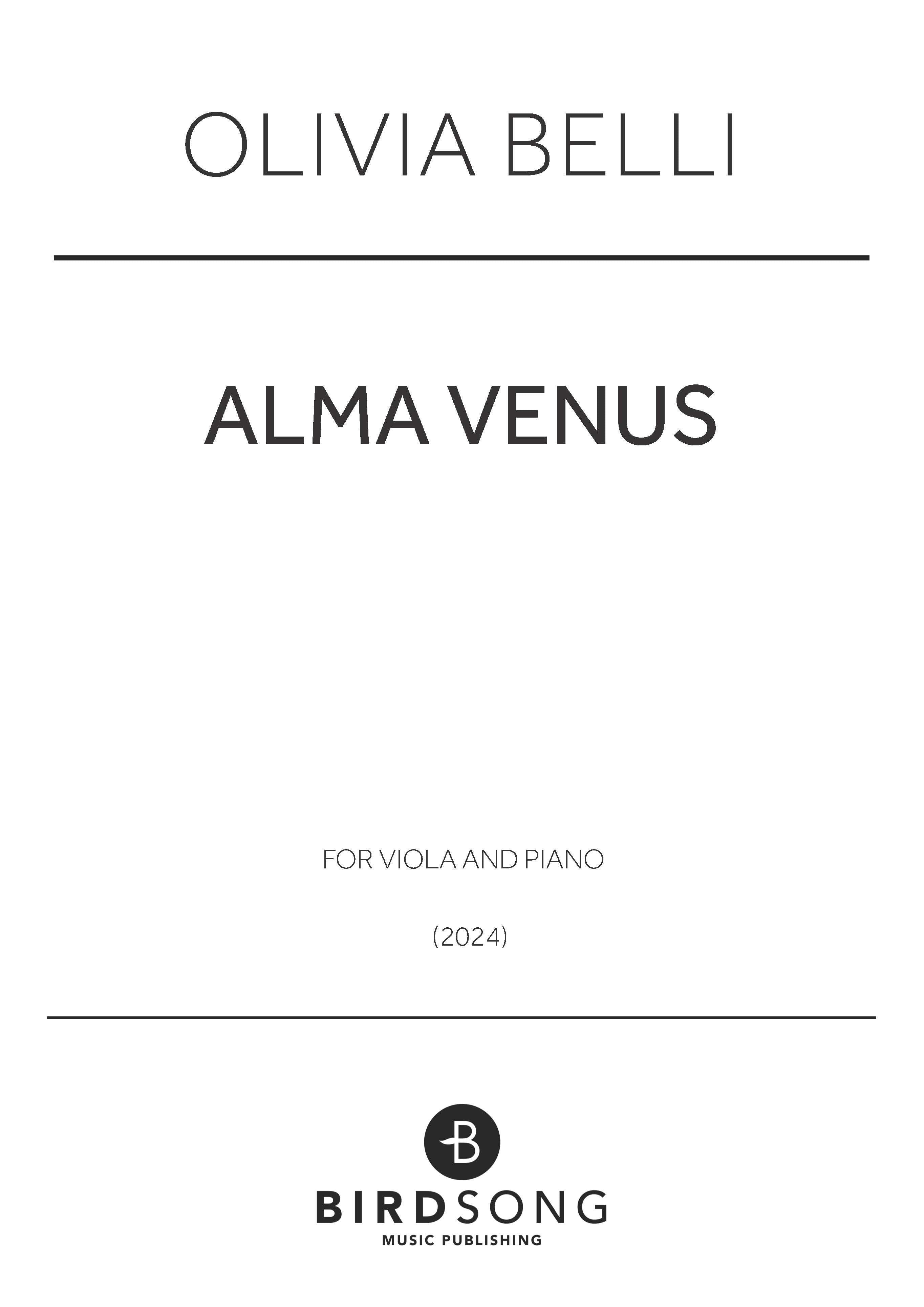 Alma Venus - Olivia Belli - Viola/Piano (Digital Download)