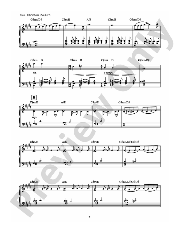 Billy's Theme (from The Departed) - Piano (Digital Download)