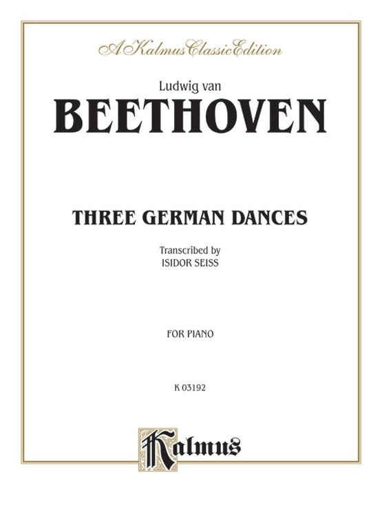 Beethoven - Three German Dances - Piano Solo (Digital Download)