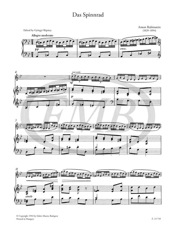 Rubinstein - The Spinning Wheel - Violin/Piano Accompaniment EMB Z13710
