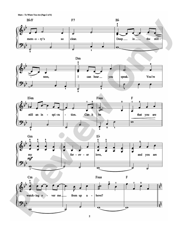 To Where You Are - Arr. Richard Bradley (DSM-PS-0005107) - Easy Piano (Digital Download)