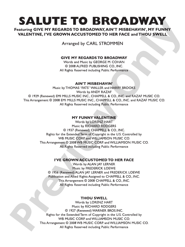 Salute to Broadway - Concert Band Conductor Score & Parts (Digital Download)