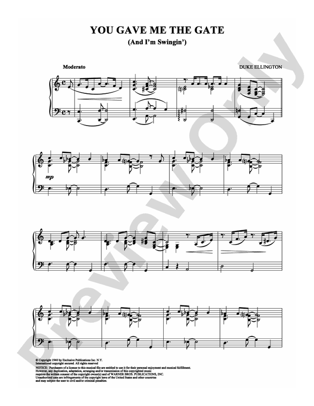 You Gave Me the Gate (And I'm Swingin') - Piano (Digital Download)