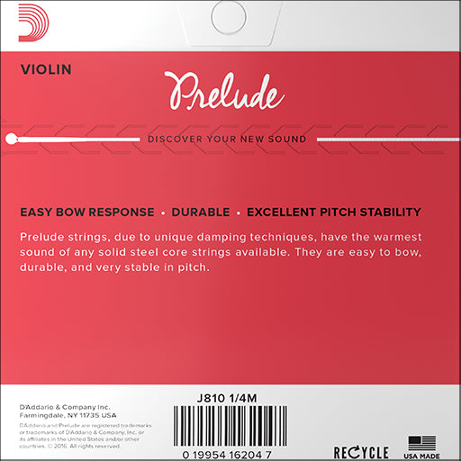 D'Addario Prelude Violin, Set, 1/4