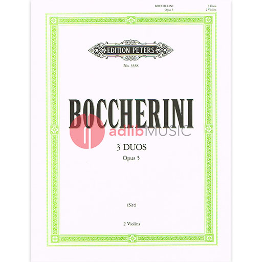 Boccherini - 3 Duets Op5 - Violin Duet - Peters EP3338