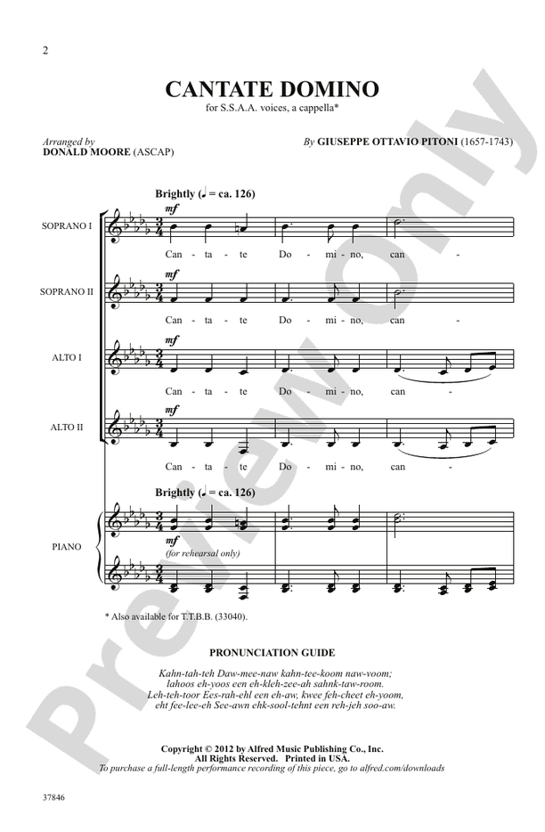 Cantate Domino – SSAA, a cappella Choral Octavo (Digital Download)