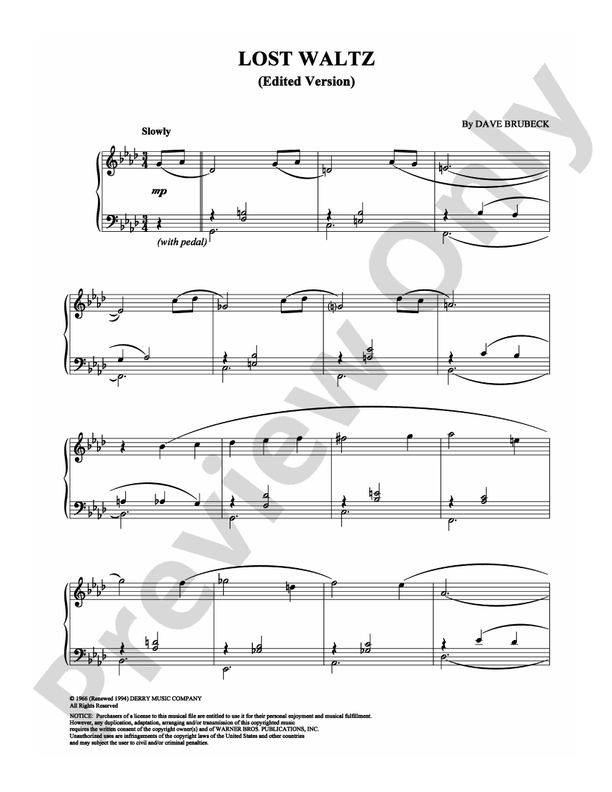 Lost Waltz (Edited Version) - Piano (Digital Download)