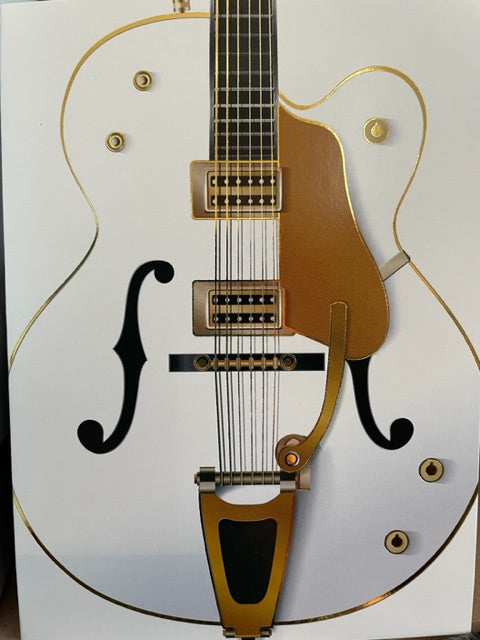 Greeting Card - White and Brown Guitar