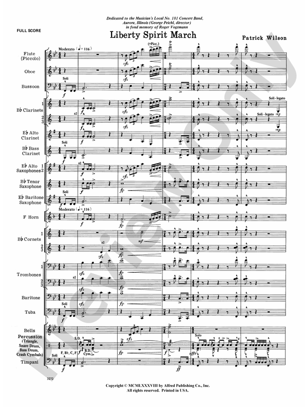 Liberty Spirit March - Concert Band Conductor Score & Parts (Digital Download)