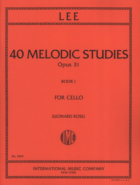 40 Melodic Studies Op 31 Cello