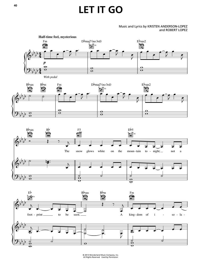 Frozen - Music from the Motion Picture Soundtrack - Piano/Vocal/Guitar PVG Hal Leonard 124307