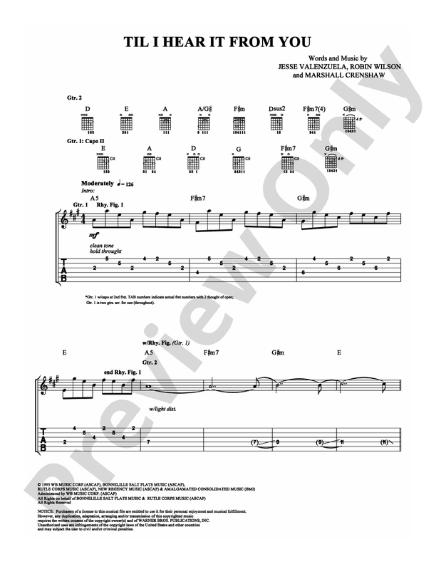 Til I Hear It From You - Guitar TAB (Digital Download)