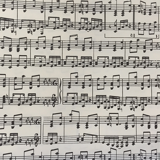 Music Wrapping Paper White with Black Manuscript Single Sheet