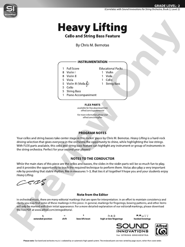 Heavy Lifting - String Orchestra Conductor Score & Parts (Digital Download)