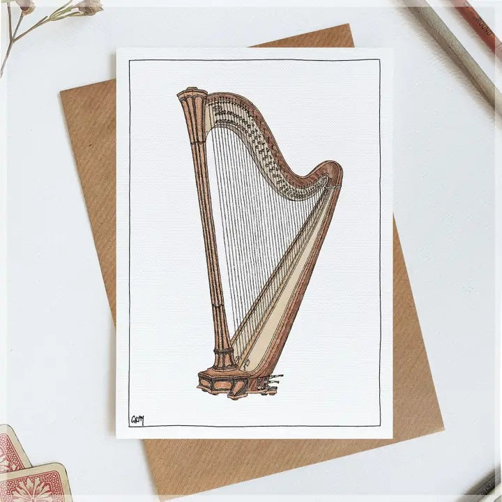 Greeting Card - Concert Harp