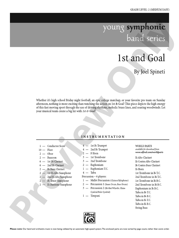 1st and Goal - Concert Band Conductor Score & Parts (Digital Download)