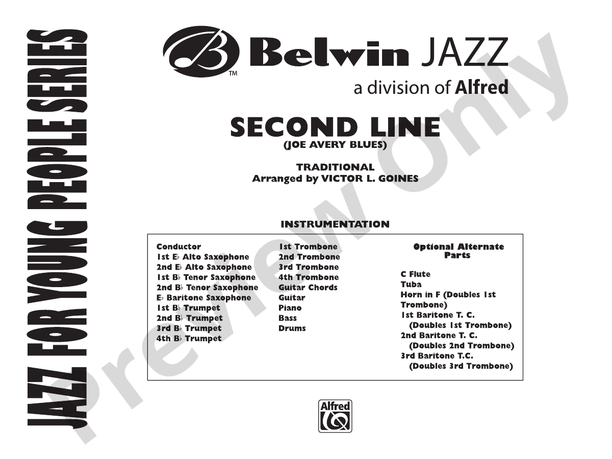 Second Line (Joe Avery Blues) - Jazz Ensemble Conductor Score & Parts (Digital Download)