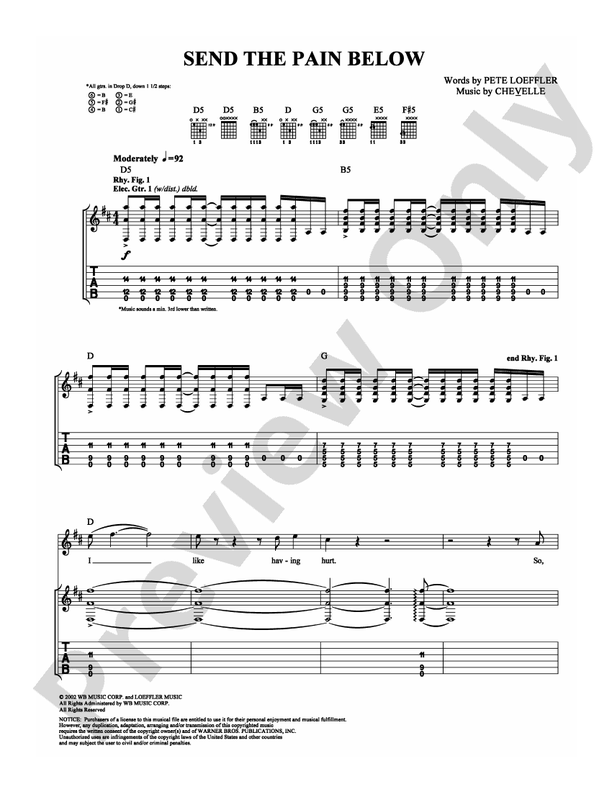 Send the Pain Below - Guitar TAB (Digital Download)